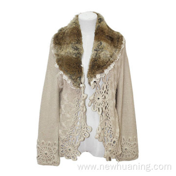 winter fur collar shawl coat